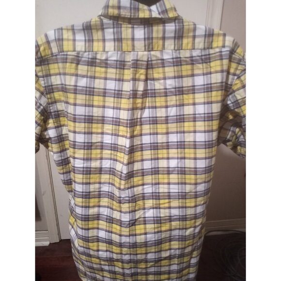 Ralph Lauren Mens Short Sleeve Button Down Shirt XL Classic Fit Yellow Plaid - Picture 7 of 11